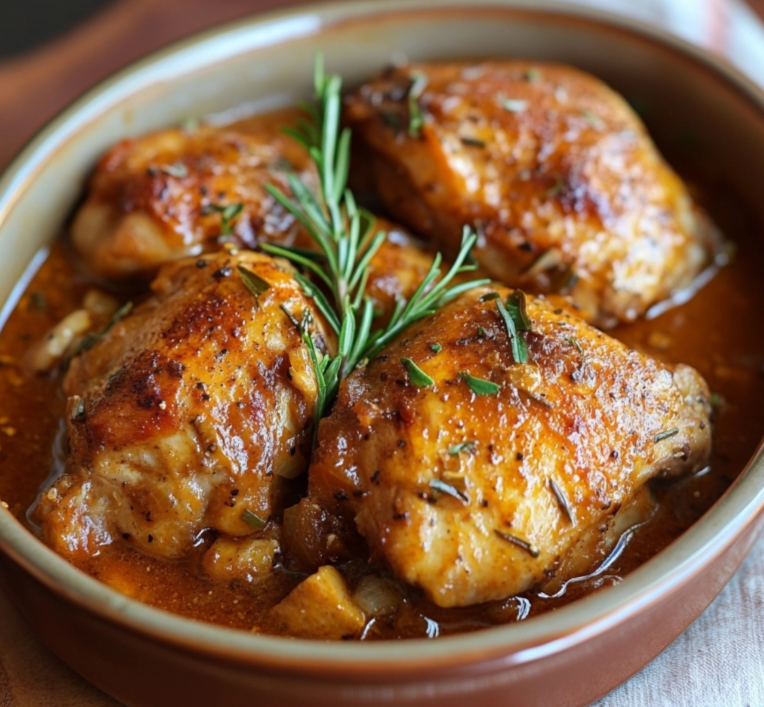 Jezebel Chicken Crockpot Recipe – A dish of tender chicken with sweet, tangy, and spicy sauce in a slow cooker.